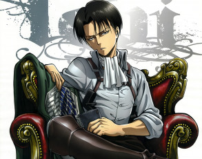 Картинка аниме shingeki+no+kyojin леви