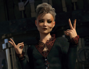 Картинка 3д+графика люди+ people взгляд фон девушка