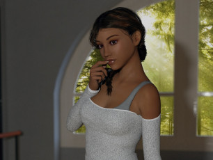 Картинка 3д+графика люди+ people фон взгляд девушка