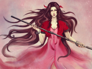 Картинка аниме final+fantasy оружие девушка gainsborough aeris