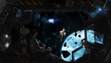 Картинка фэнтези космические+корабли +звездолеты +станции пилот скафандр астронавт космос космонавт корабль метеориты spaceship