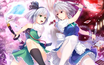Картинка аниме touhou фон взгляд девушки