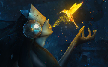 Картинка фэнтези магия птичка