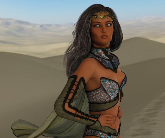 Обои картинки фото 3д графика, фантазия , fantasy, фон, взгляд, девушка