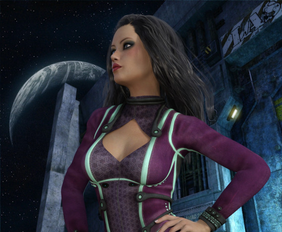 Обои картинки фото 3д графика, люди , people, фон, взгляд, девушка