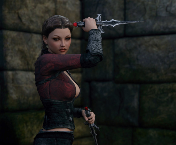 Обои картинки фото 3д графика, фантазия , fantasy, взгляд, девушка, фон