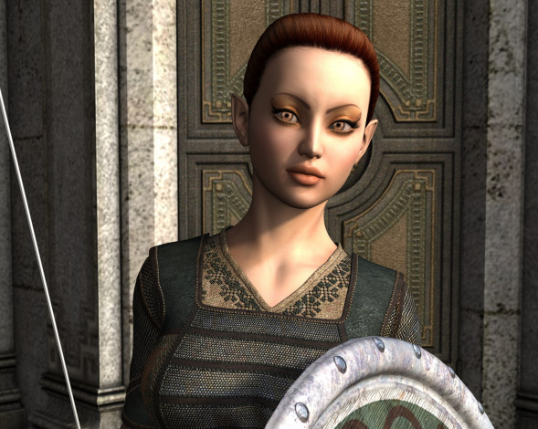 Обои картинки фото 3д графика, эльфы , elves, взгляд, эльфийка, фон