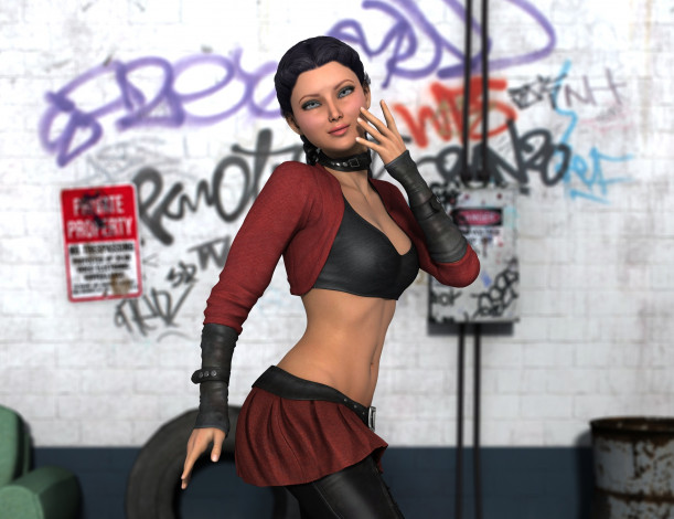 Обои картинки фото 3д графика, люди , people, фон, взгляд, девушка