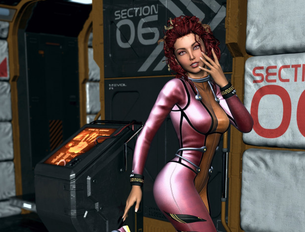 Обои картинки фото 3д графика, люди , people, взгляд, девушка, фон