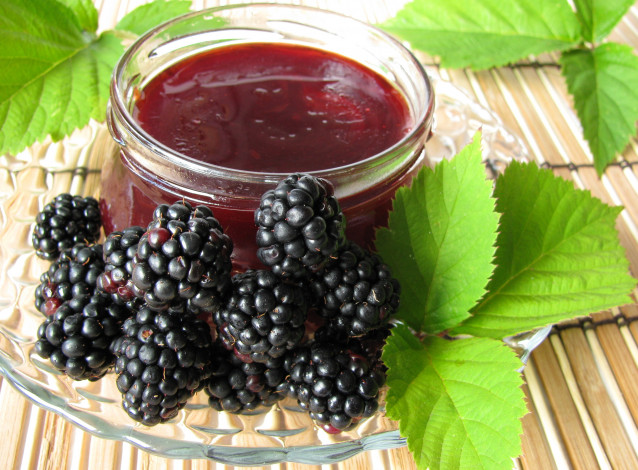 Обои картинки фото ежевика, еда, ягоды, варенье
