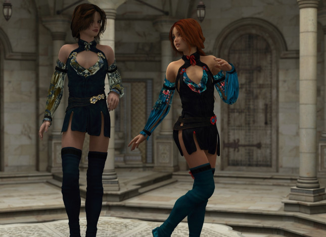 Обои картинки фото 3д графика, люди , people, фон, взгляд, девушки