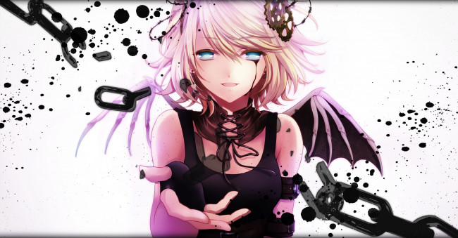 Обои картинки фото аниме, vocaloid, фон, взгляд, девушка