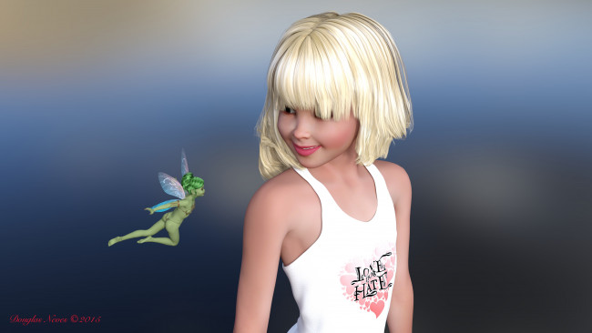 Обои картинки фото 3д графика, люди , people, девочка, взгляд, фон, фея