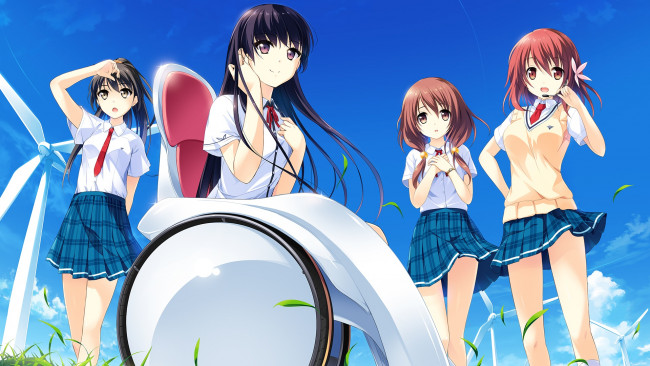 Обои картинки фото if my heart wings, аниме, unknown,  другое, фон, взгляд, девушки