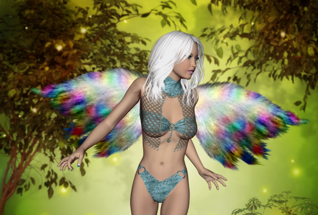 Обои картинки фото 3д графика, эльфы , elves, фон, взгляд, фея