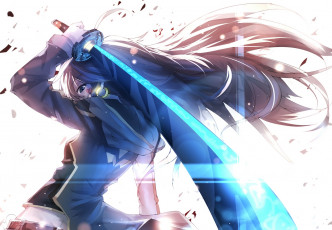 Картинка аниме pixiv+fantasia девушка арт катана оружие сердечко pixiv fantasia bai yemeng tian ling qian ye