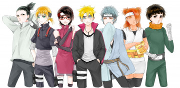 Картинка аниме naruto ninja shinobi hitaiate ninjaken genin kunoichi konoha anbu ne uzumaki boruto metal lee mitsuki the next generation akimichi chouchou uchiha sara yamanaka inojin nara shikadai
