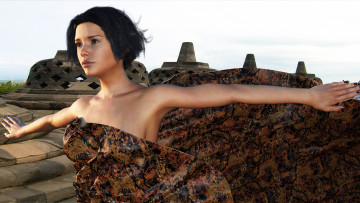 Картинка 3д+графика люди+ people фон взгляд девушка