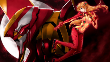 Картинка аниме evangelion девушки взгляд фон