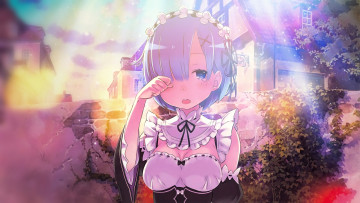 Картинка аниме re +zero+kara+hajimeru+isekai+seikatsu фон взгляд девушка