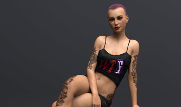 Картинка 3д+графика люди+ people фон взгляд девушка