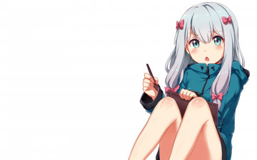 Картинка аниме eromanga-sensei взгляд девушка фон
