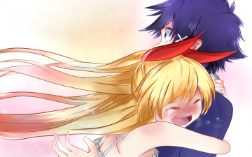 Картинка аниме nisekoi девушка взгляд фон