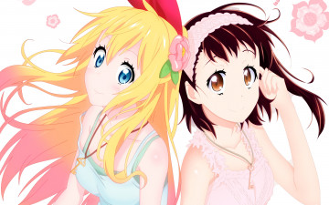Картинка аниме nisekoi девушки фон взгляд