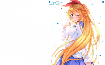 Картинка аниме nisekoi взгляд девушка фон