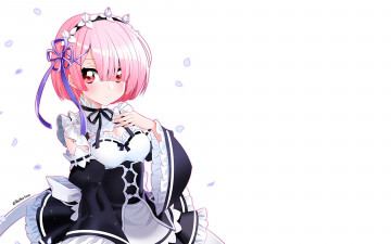 Картинка аниме re +zero+kara+hajimeru+isekai+seikatsu взгляд девушка фон