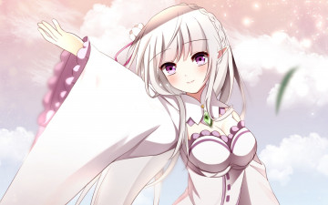 Картинка аниме re +zero+kara+hajimeru+isekai+seikatsu фон взгляд девушка