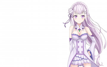 Картинка аниме re +zero+kara+hajimeru+isekai+seikatsu взгляд фон девушка