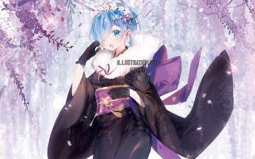 Картинка аниме re +zero+kara+hajimeru+isekai+seikatsu девушка фон взгляд