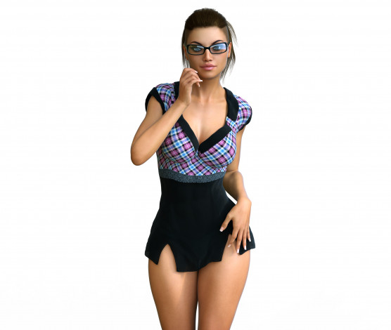 Обои картинки фото 3д графика, люди , people, девушка, взгляд, фон