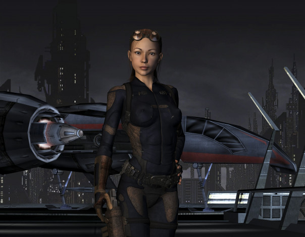 Обои картинки фото 3д графика, фантазия , fantasy, фон, взгляд, девушка