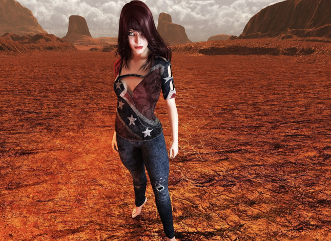 Обои картинки фото 3д графика, люди , people, девушка, фон, взгляд