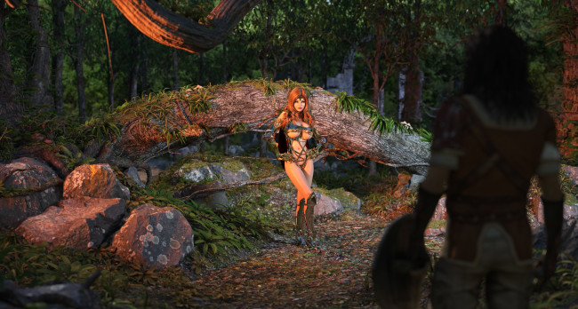 Обои картинки фото 3д графика, фантазия , fantasy, взгляд, девушка, фон