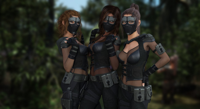 Обои картинки фото 3д графика, фантазия , fantasy, взгляд, девушки, фон