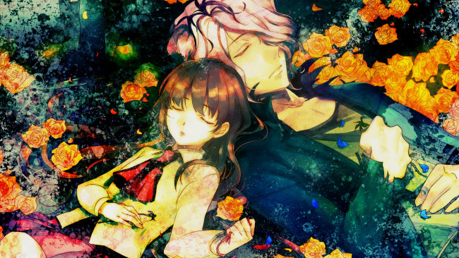 Обои картинки фото аниме, ib, двое