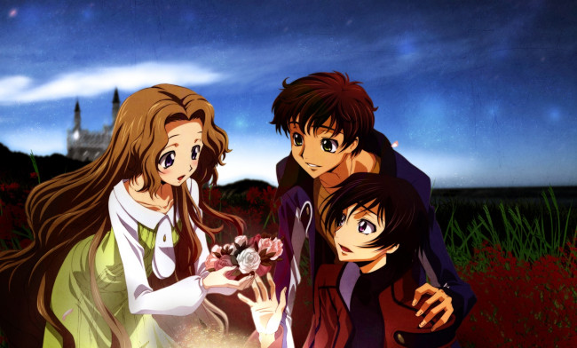 Обои картинки фото аниме, code geass, фон, девушка, взгляд