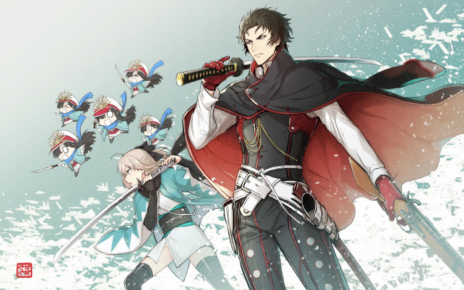 Обои картинки фото аниме, fate, stay night, фон, взгляд, парень