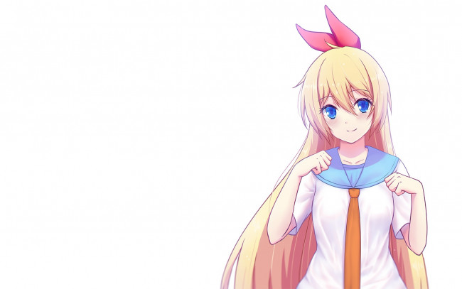 Обои картинки фото аниме, nisekoi, фон, взгляд, девушка