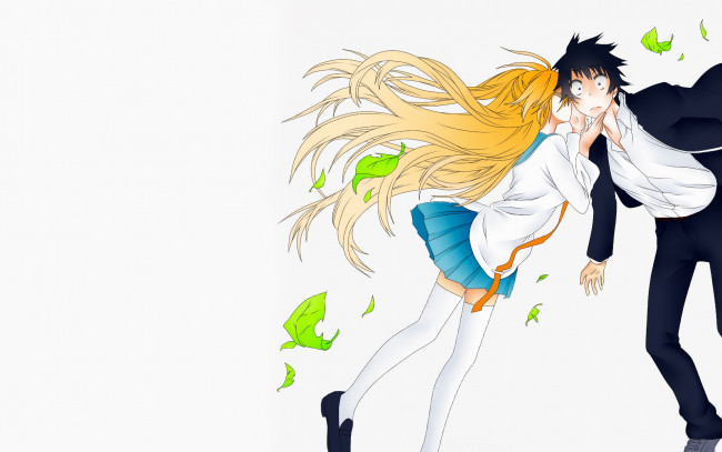 Обои картинки фото аниме, nisekoi, фон, взгляд, девушка