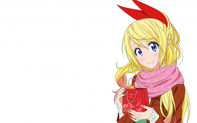 Обои картинки фото аниме, nisekoi, взгляд, девушка, фон