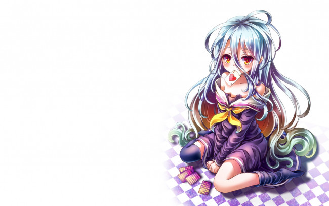 Обои картинки фото аниме, no game no life, фон, взгляд, девушка