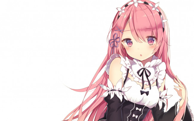 Обои картинки фото аниме, re,  zero kara hajimeru isekai seikatsu, фон, девушка, взгляд