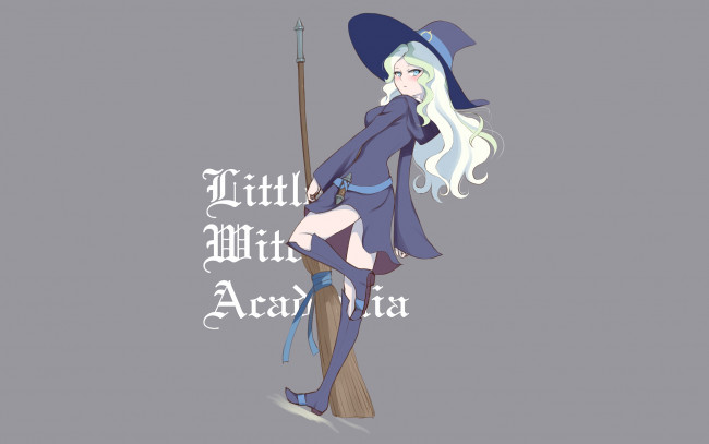 Обои картинки фото little witch academia, аниме, фон, взгляд, девушка