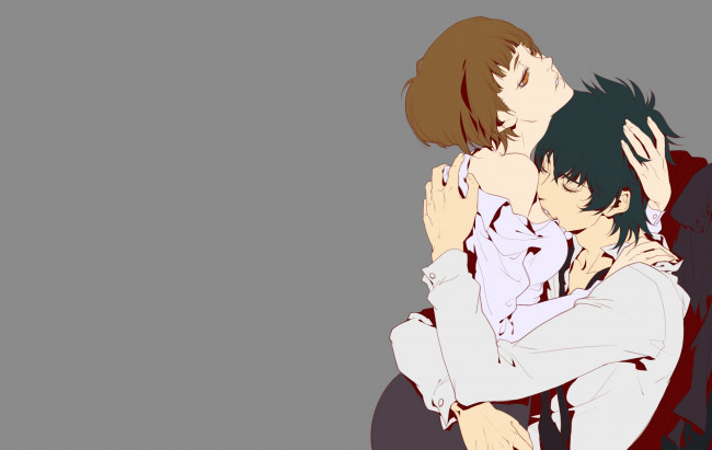 Обои картинки фото аниме, psycho-pass, арт, психопаспорт, парень, девушка
