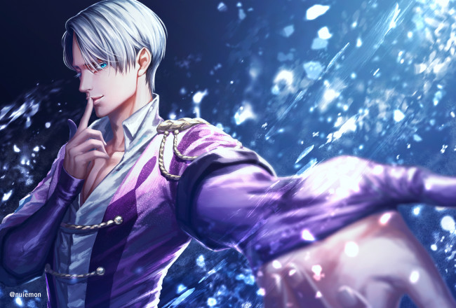 Обои картинки фото аниме, yuri on ice, ice, виктор, никифоров, victor, nikiforov, yuri, on