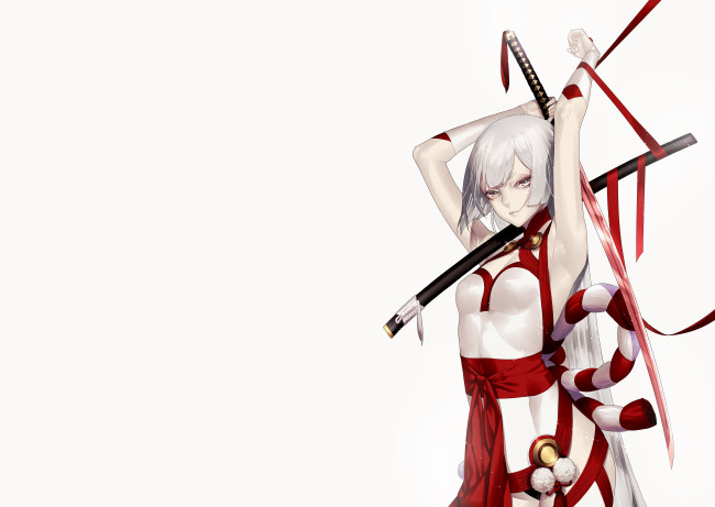 Обои картинки фото аниме, оружие,  техника,  технологии, девушка